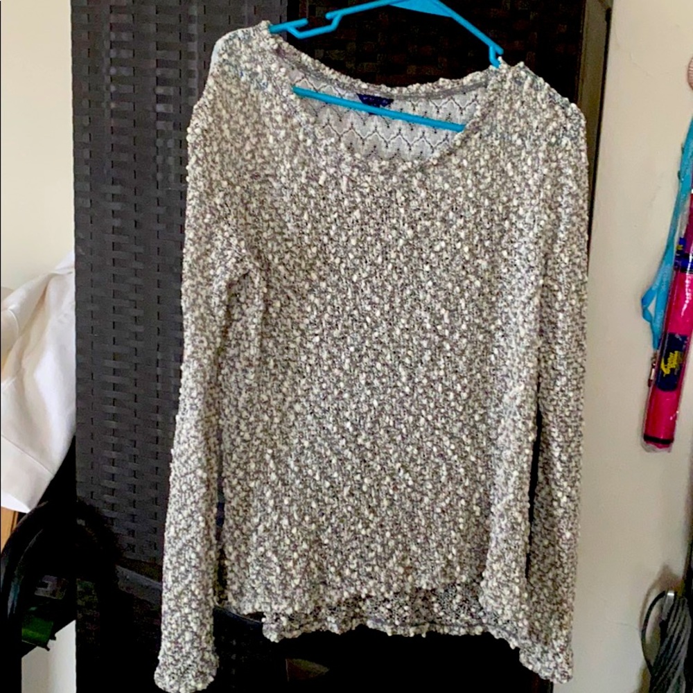 Aeropostale Large Top- white, silver grey knit